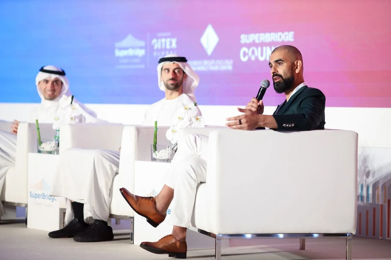 Gaurav Dhar speaking on a panel at the SuperBridge Summit in Dubai